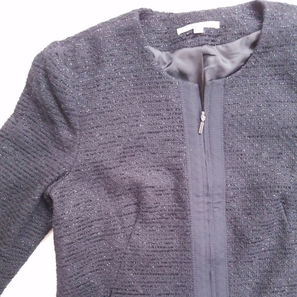 Gap Metallic Cropped Boucle Zip Up Jacket - Picture 4 of 6